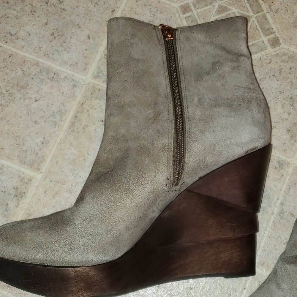 Dvf Real Suede Platform Wedge Booties - image 7